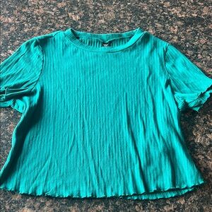 Shein Women’s Ribbed Short-Sleeve Top in Teal 3XL
